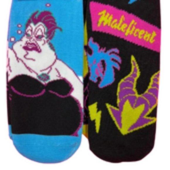 Disney Villains Womens Socks Ursula Cruella Hades Scar Maleficent - 10 Pairs - Picture 3 of 6
